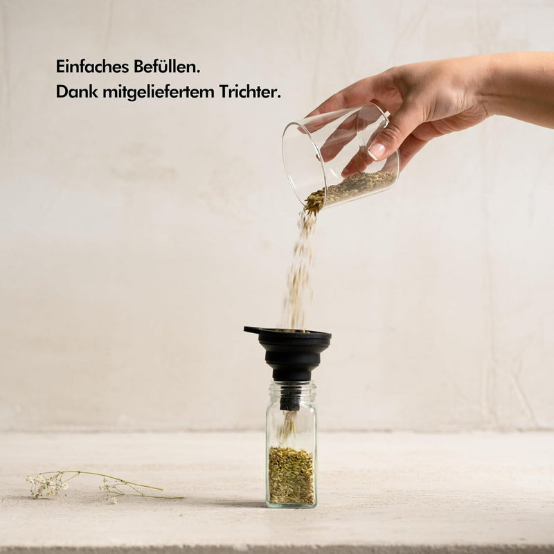KIVY Gewürzgläser mit Streueinsatz [24x 120ml] + 240 Wasserfeste Label - Gewürzgläser eckig - Gewürz