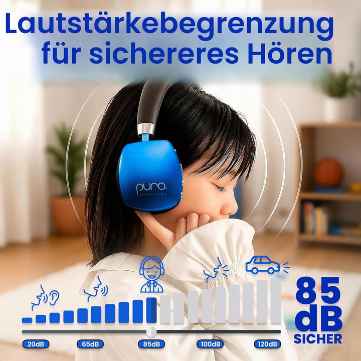 Puro Sound Labs PuroQuiet Plus Lautstärkebegrenzte On-Ear Active Noise Cancelling Bluetooth Kopfhöre