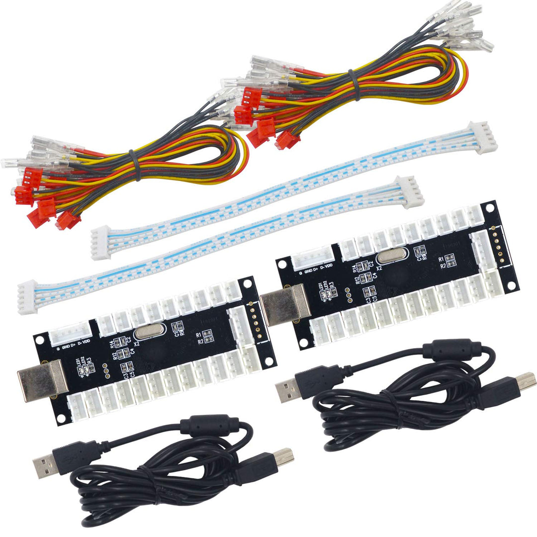 SJ@JX 2-Player LED USB Encoder zu Arcade Joystick und LED Arcade Tasten für PC, MAME und Retro Pie s