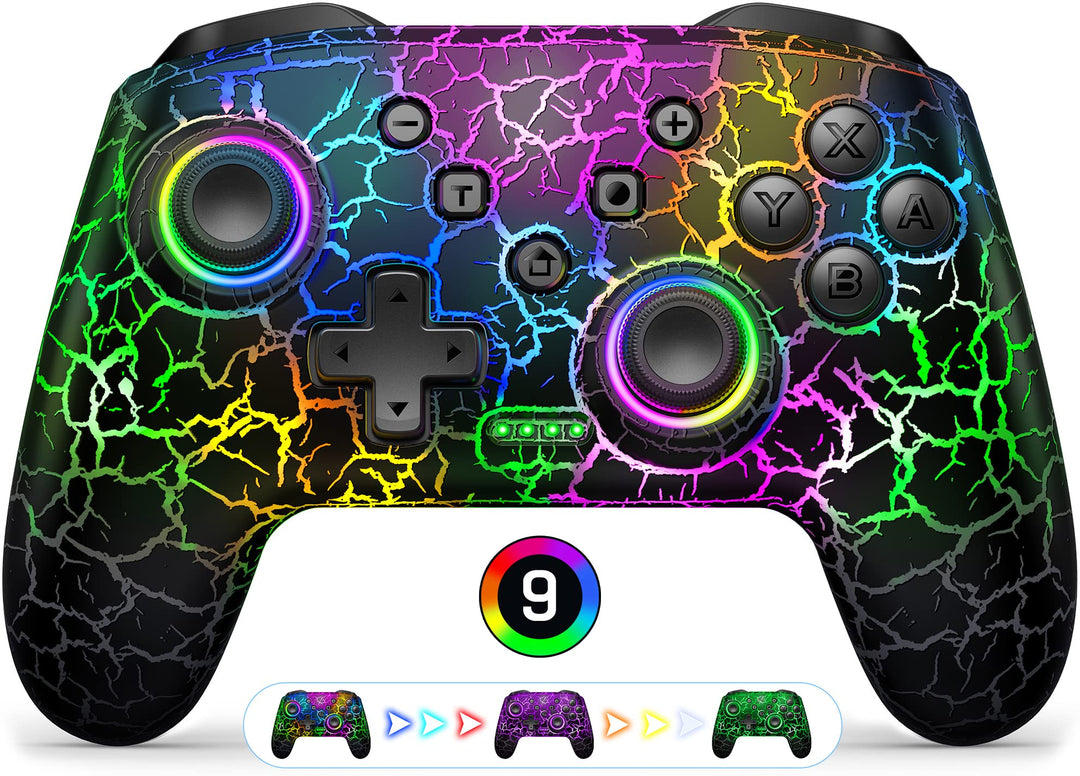 HELLCOOL Switch Controller, Pro Controller Switch mit Präzise Bewegungssteuerung/Dual Vibration/Turb