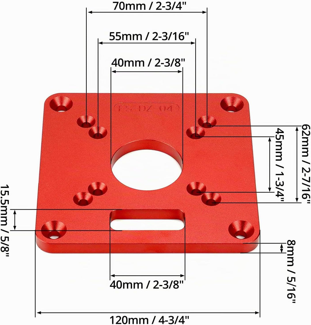 QWORK® Universal Router Tisch Einlegeplatte aus Aluminiumlegierung für Holzbearbeitung,Fräsplatte mi