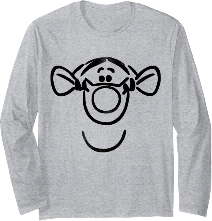 Disney Winnie the Pooh Tigger Face Sketch Langarmshirt