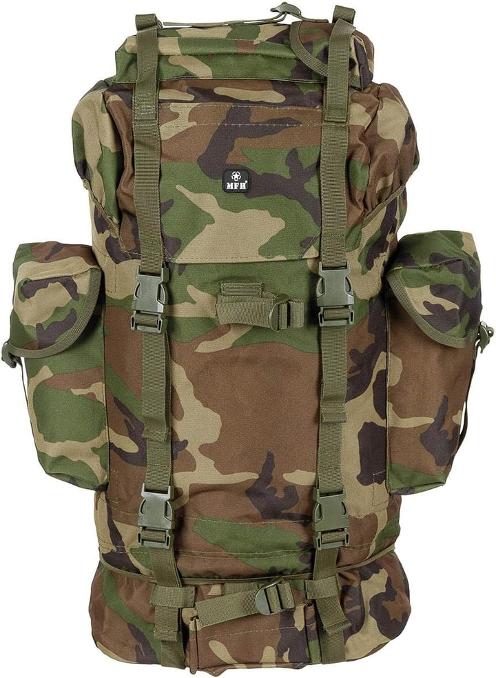 MFH BW Kampfrucksack, 65 l, Alu-Aussteifung L Woodland, L Woodland