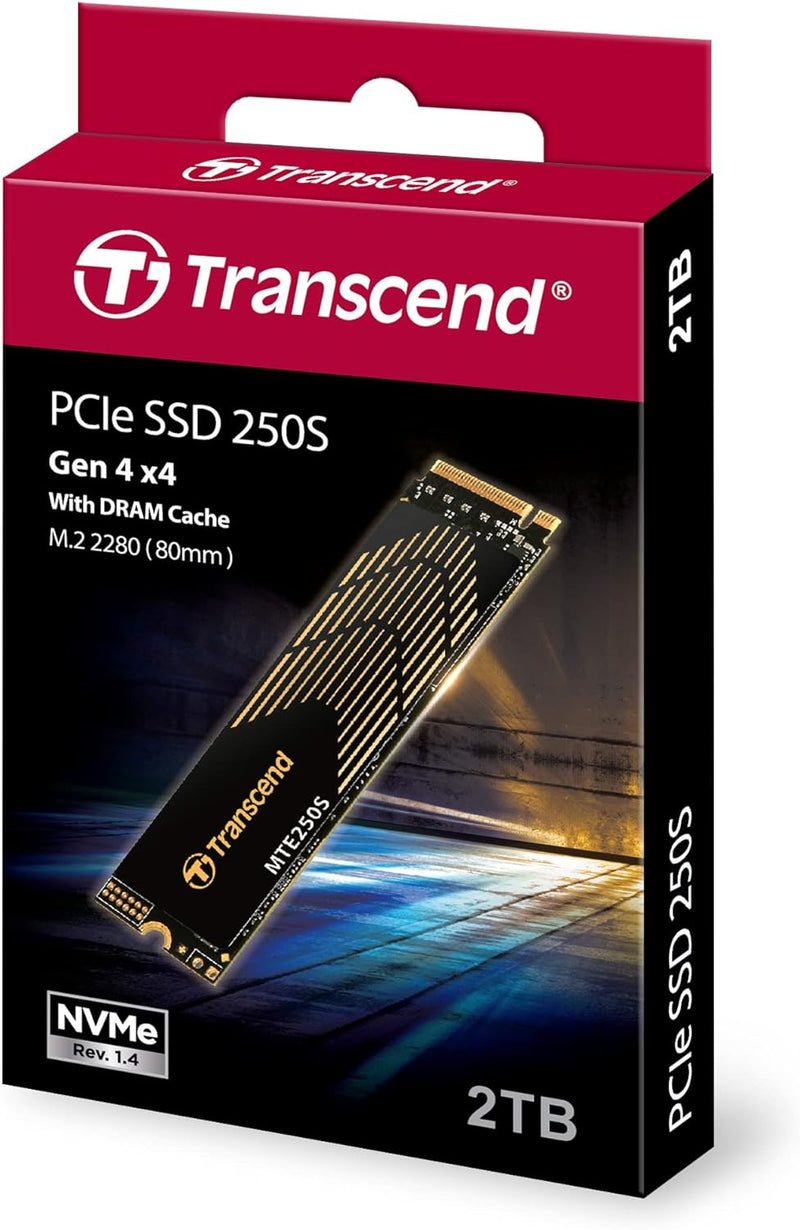 Transcend 2TB M.2 2280 PCIe Gen4x4 NVMe 3D TLC 2T 22mm x 80mm x 3.77 mm, 2T 22mm x 80mm x 3.77 mm