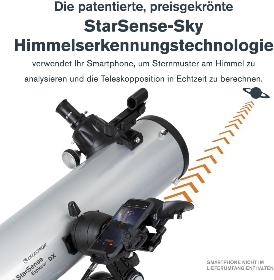 Celestron 22461 StarSense Explore DX 130 Newtonsches Spiegelteleskop mit Smartphone-App-fähiger Tech
