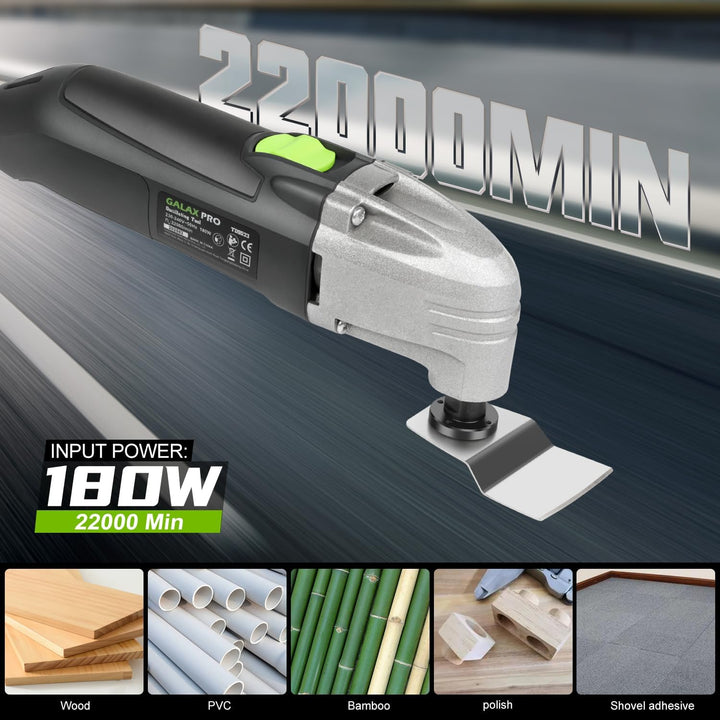 GALAX PRO 180W oszillierendes Multifunktionswerkzeug, 22000 OPM, 3 Grad Oszillationswinkel mit 3 Säg