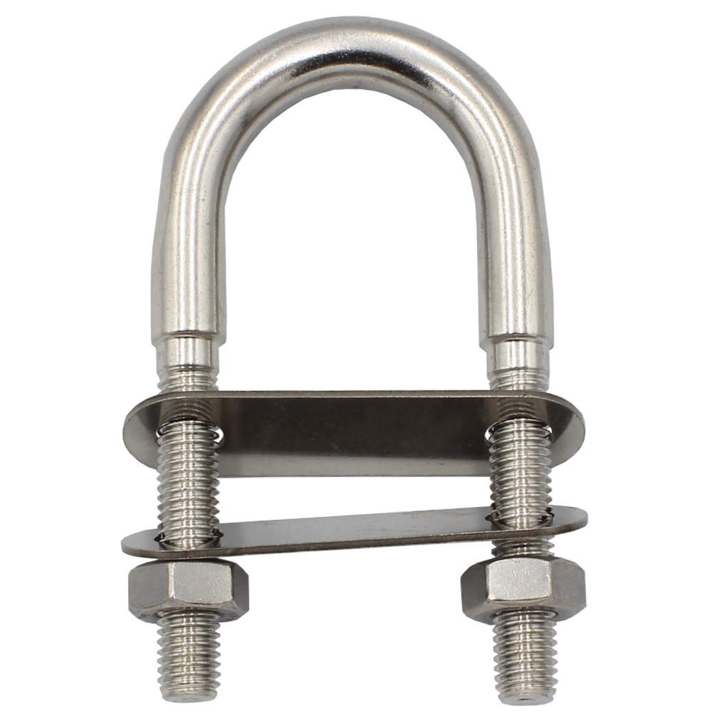 U-Bolzen mit 2 Platten und 2 Muttern DIN934 M12 X 85 mm - (2 Stück) - Edelstahl A4 - Bügelbolzen, Ge