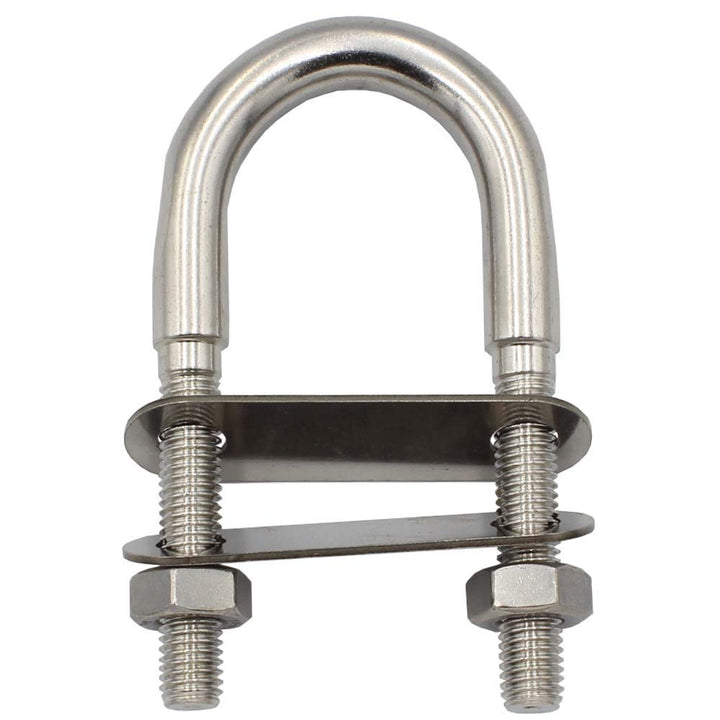 U-Bolzen mit 2 Platten und 2 Muttern DIN934 M12 X 85 mm - (2 Stück) - Edelstahl A4 - Bügelbolzen, Ge
