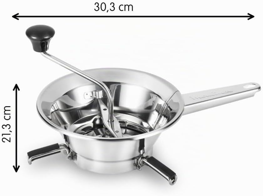 Moulinex Classic manuelle Gemüsemühle aus Edelstahl, Kleines Modell, Einfaches Mahlen, Pürees, Suppe