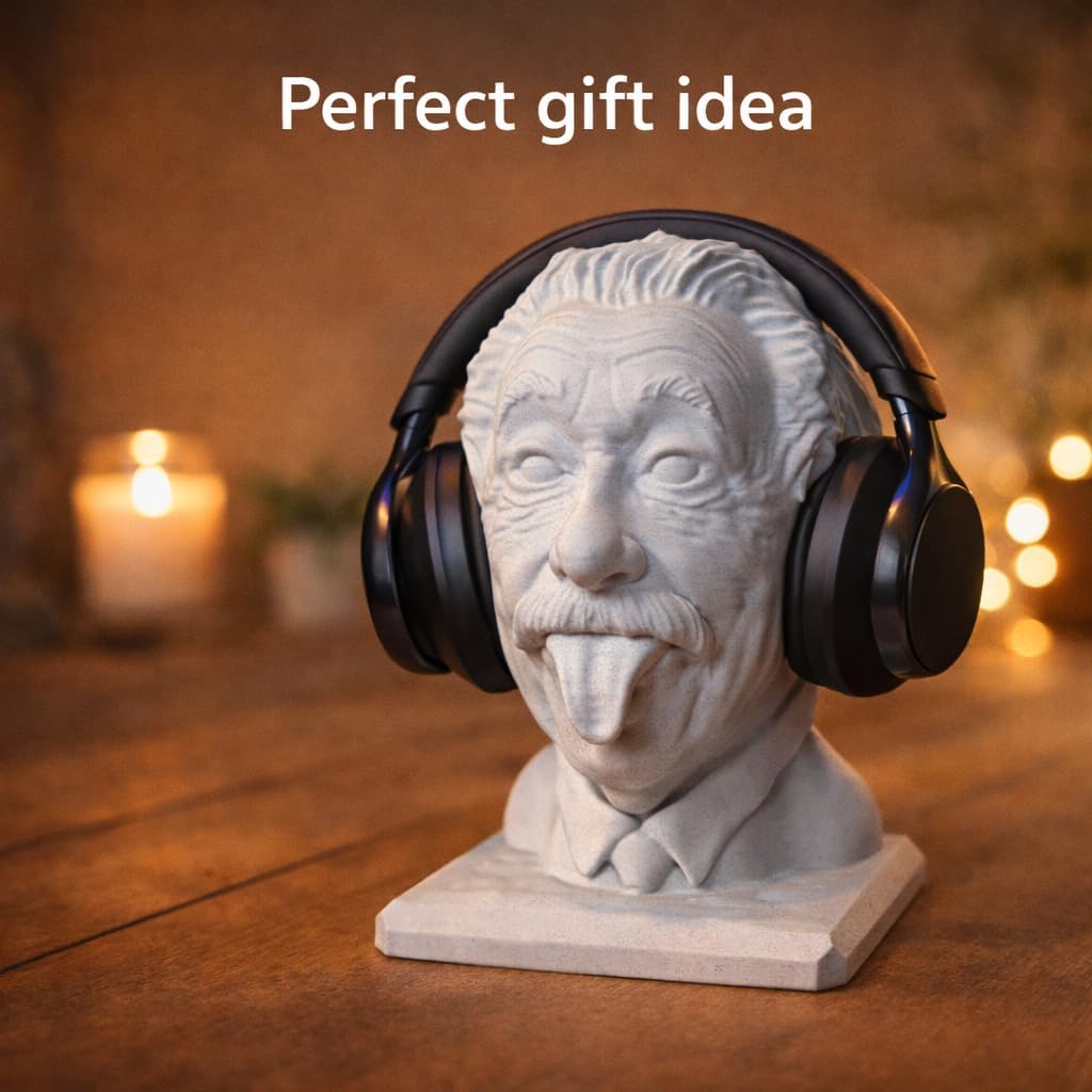 Generisch Albert Einstein Kopfhörerhalter, Brillenhalter, Kopfhörer Ständer, Statue, Schreibtisch De