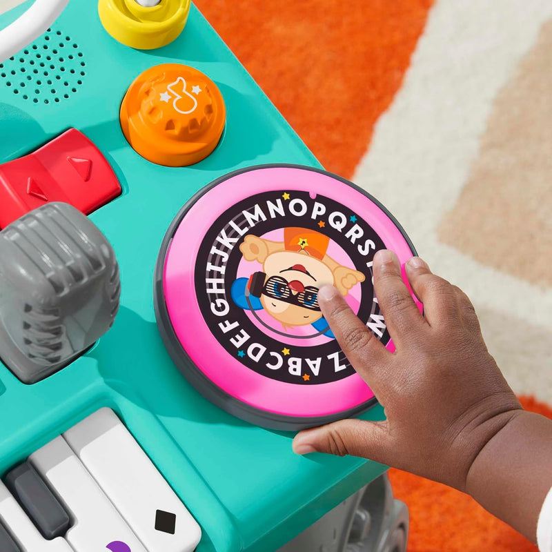 FISHER-PRICE Lernspass DJ Spieltisch - musikalisches Lernspielzeug mit 3 Klavierspielmodi, UK VERSIO