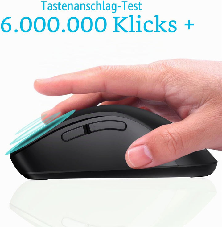 memzuoix Kabellose Maus 2.4GHz, Tragbare Optische Wireless Maus 1400 DPI mit Mini-USB-Empfänger, 5 T