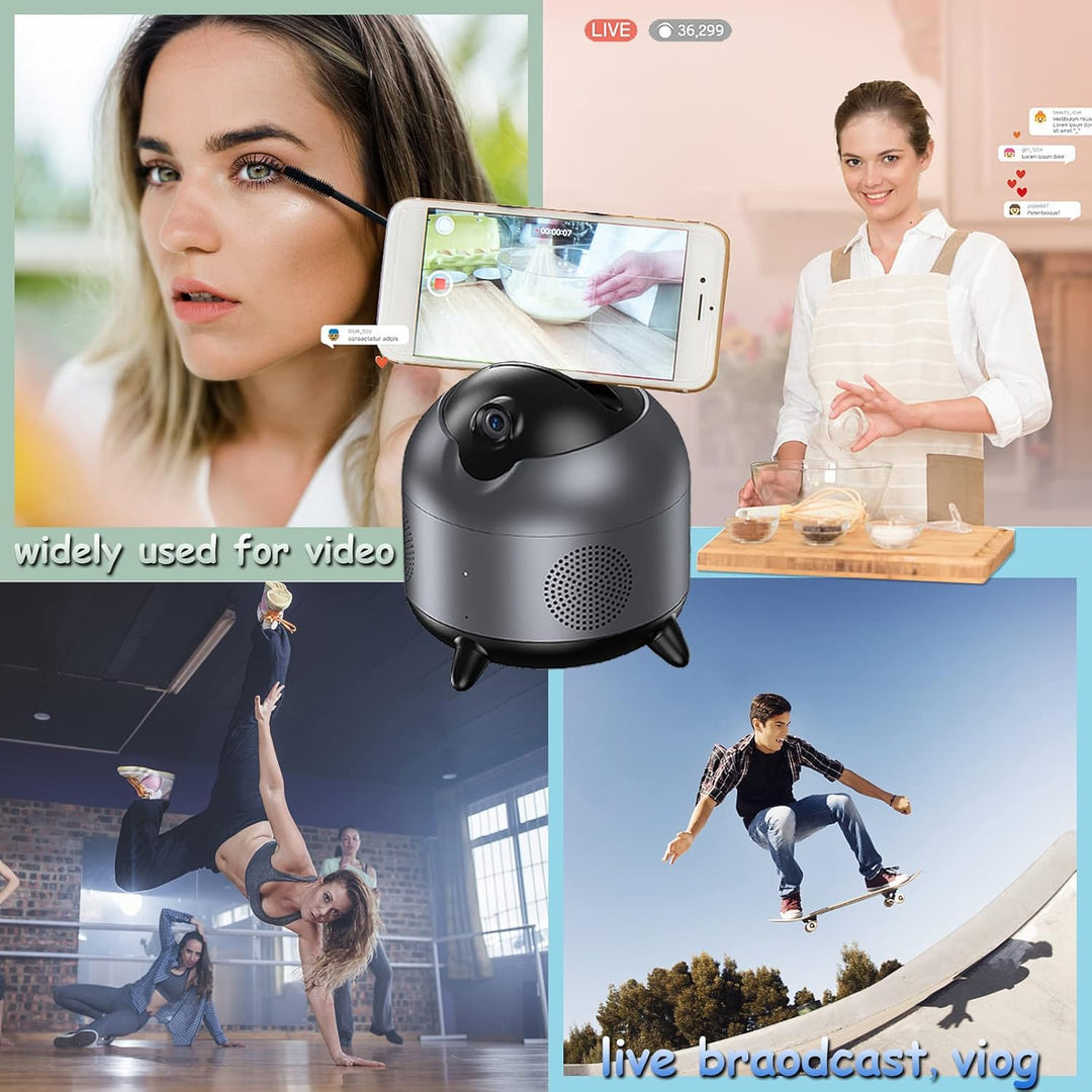 360-Grad-Stativ mit automatischer Gesichtsverfolgung – AI-Kamera-Handyhalter, perfekt für Video-Chat