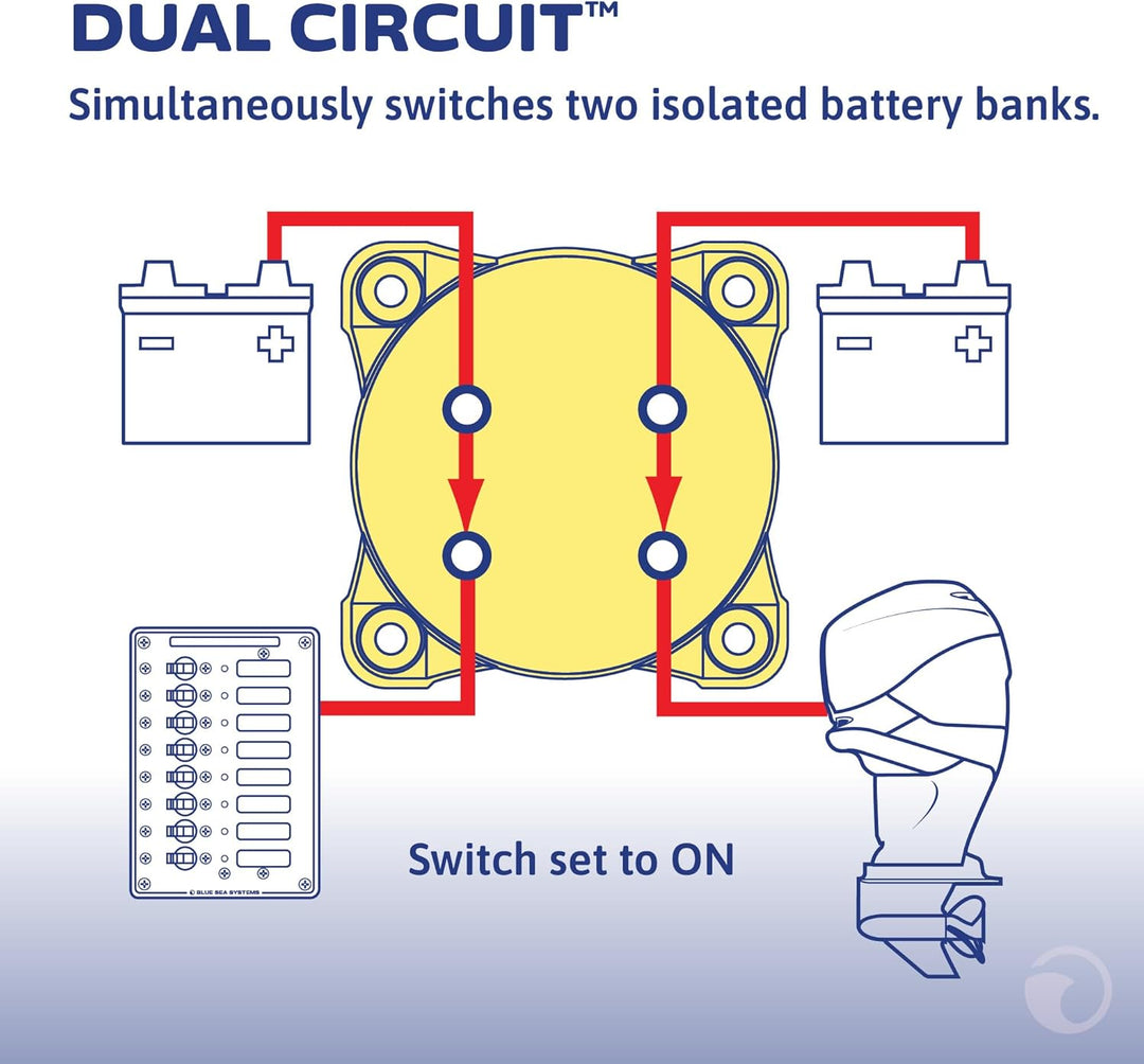 Blue Sea Systems Batterieschalter m-Serie, 300 A, Dual Circ. MULTICOLOR, Dual Circ. MULTICOLOR