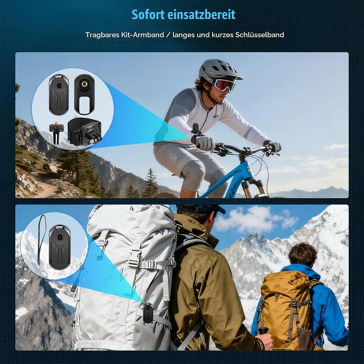 Bodycam, Mini Action Cam mit 64 GB Speicherkarte 1080P Wearable Actionkameras Wasserdichter POV Kame