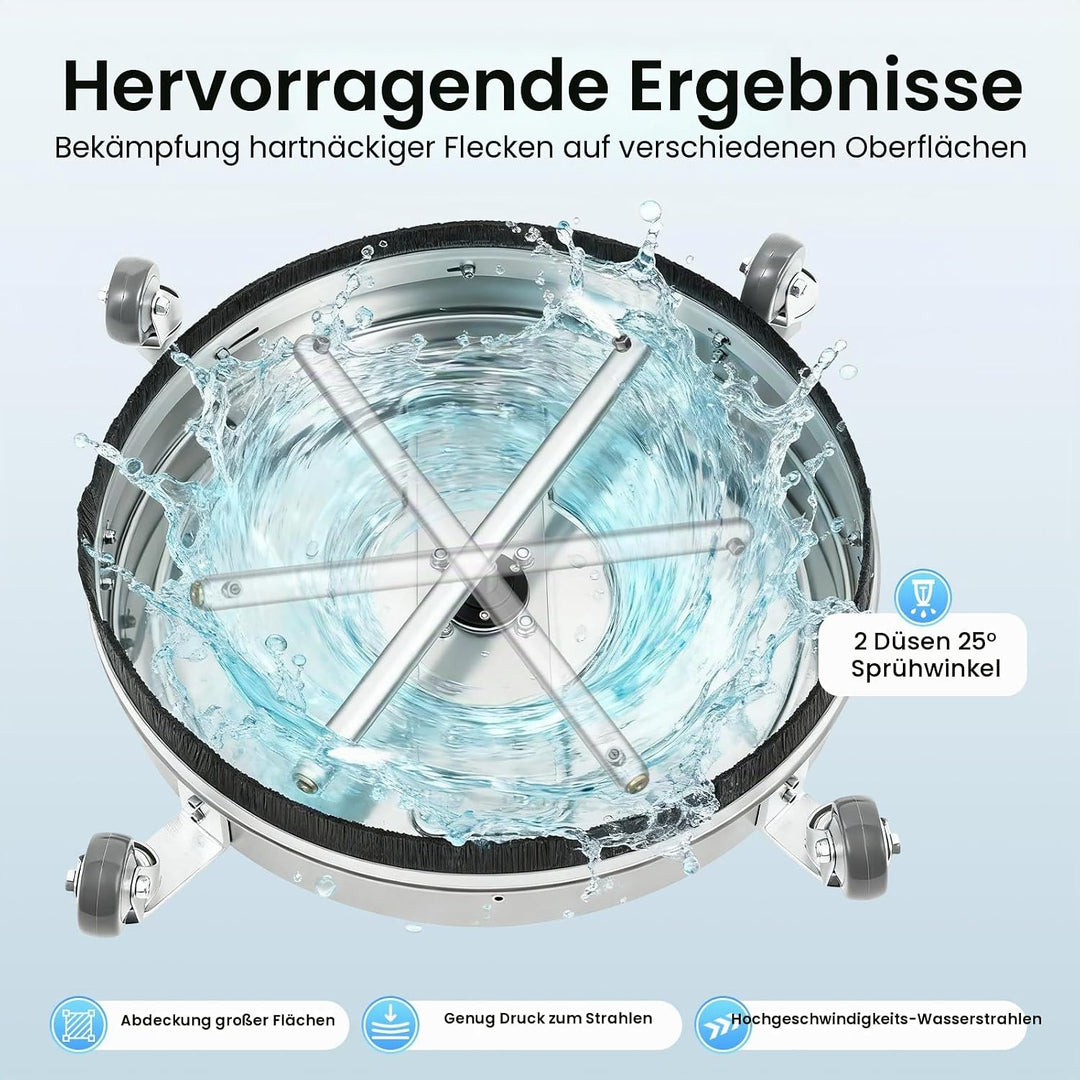 4500 Psi Hochdruckreiniger FüR OberfläChen Schwenkbarer Radreiniger Edelstahl Waschaufsatz Terrassen