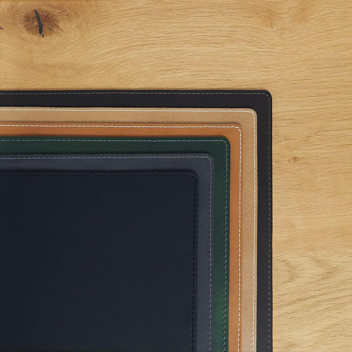Grosse Schreibtischunterlage mit Kantenschutz, Gewinkelte Schreibtischauflage Grösse XL, Büffel-Lede