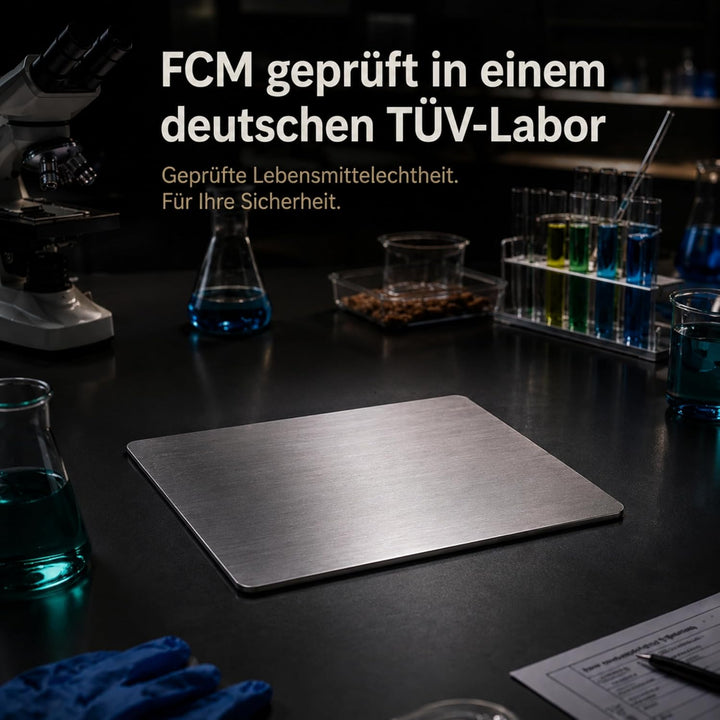 Titan Schneidebrett Made in Germany | 250 x180 x 2 mm | Hygienisch, Robust, Reines Titan