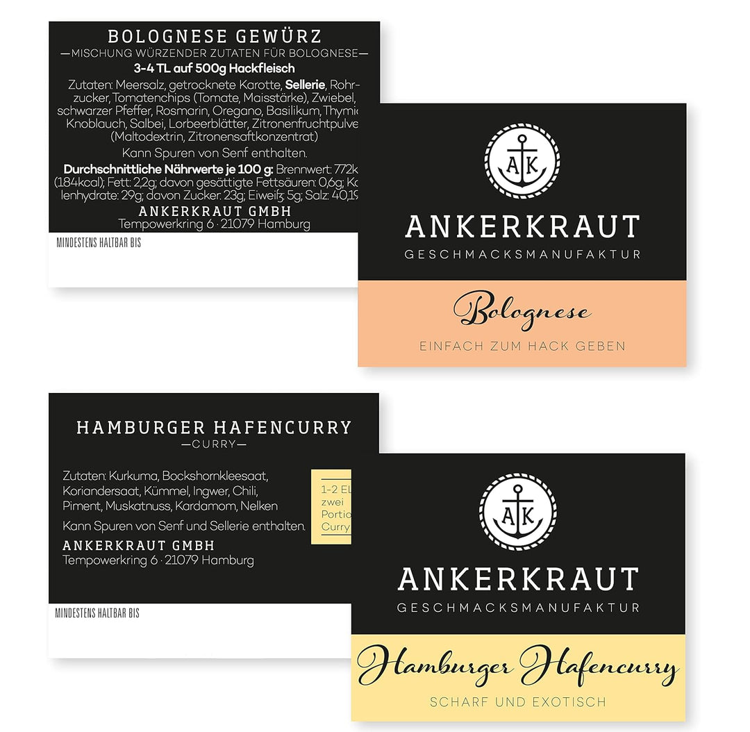 Ankerkraut Küchen Starter-Set mit 6 Gewürzen, Geschenk für Männer/Frauen/Div, Kitchen-Basic Starter-