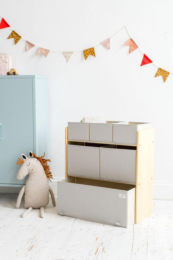 3 Sprouts - Kinderzimmer Regal mit Boxen – Spielzeugregal und Aufbewahrung für Kinderzimmer – Ideal