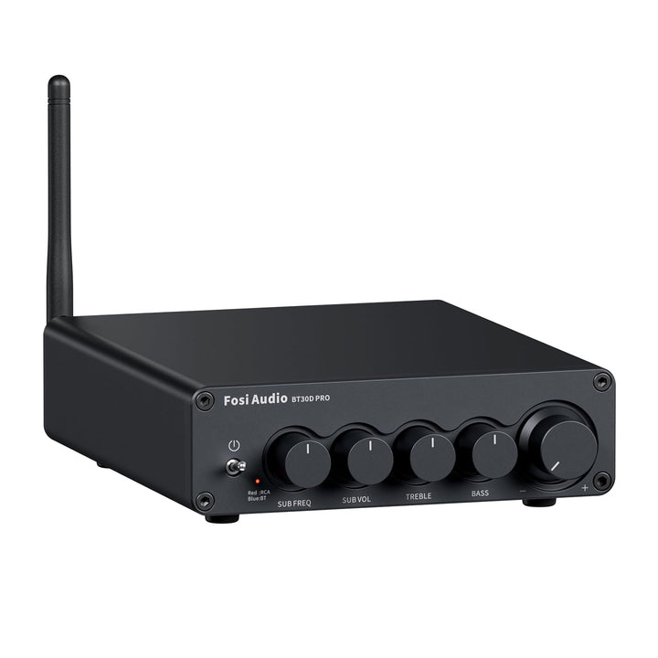 Fosi Audio BT30D Pro Bluetooth Verstärker 2.1 Kanal, Mini HiFi Verstärker mit TPA3255 Chips 165W x2+