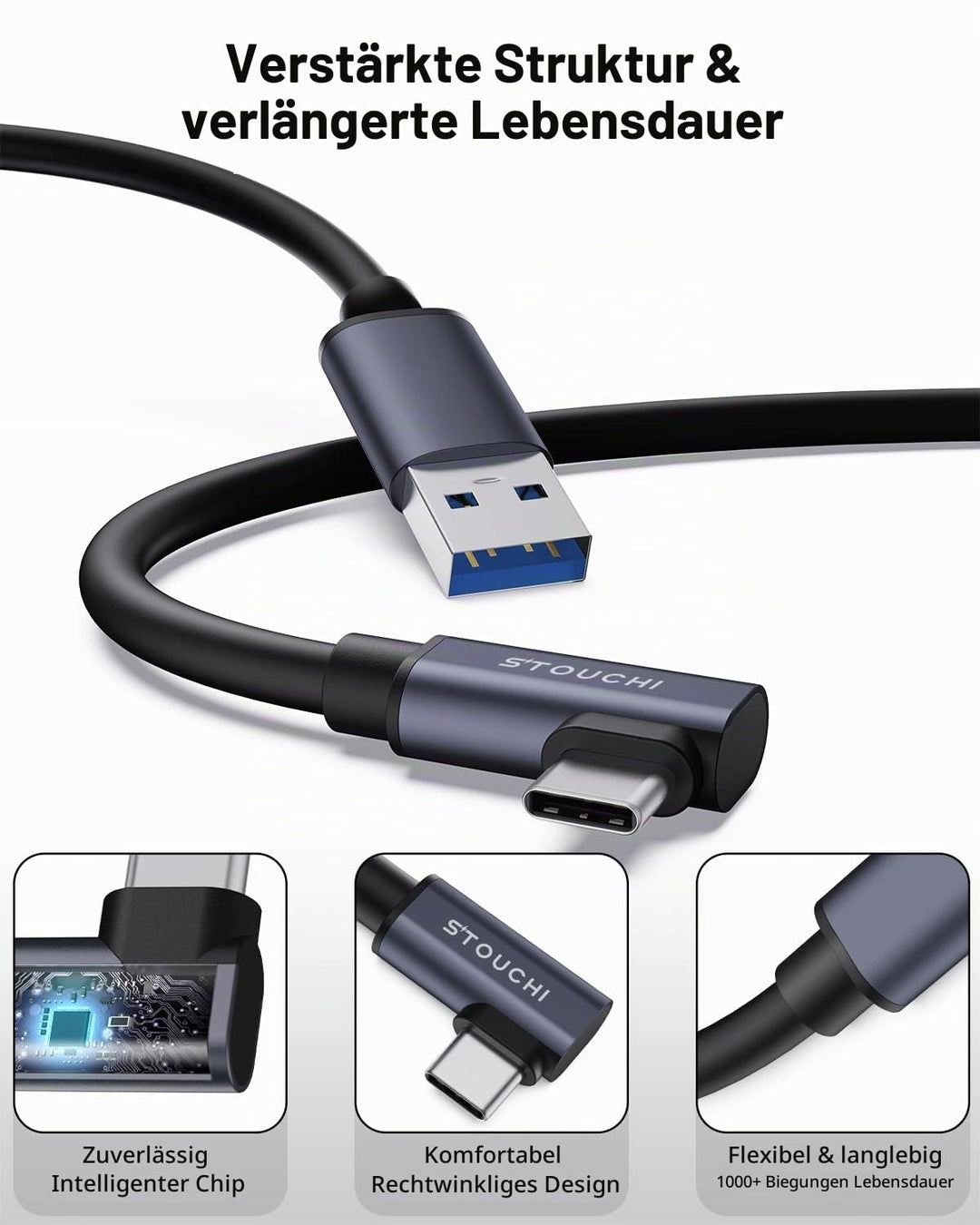 Link Kabel 5m Kompatibel mit Meta Oculus Quest3/Quest2/Pro/PICO 4,Stouchi mit Separatem Ladeanschlus