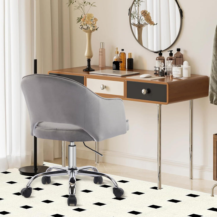 Homeoffice Stuhl, Schreibtischstuhl, Drehstuhl, Höhenverstellbar, Samt, Ergonomischer, für Arbeitszi