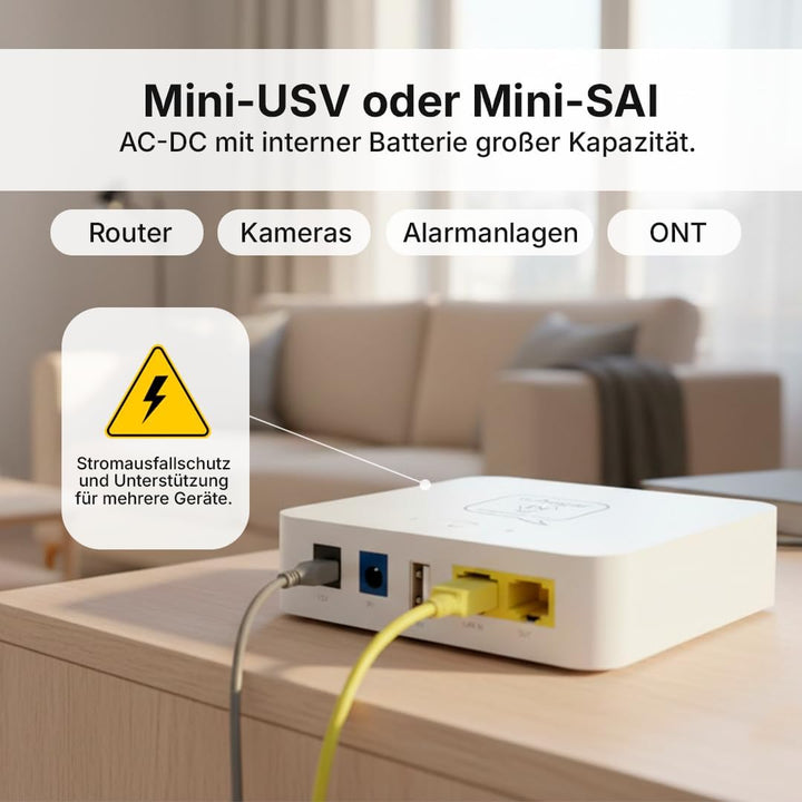 Unterbrechungsfreie Stromversorgung | Mini UPS Power Schutz Ladegerät Oder Mini-USV 5V/12V mit Inter