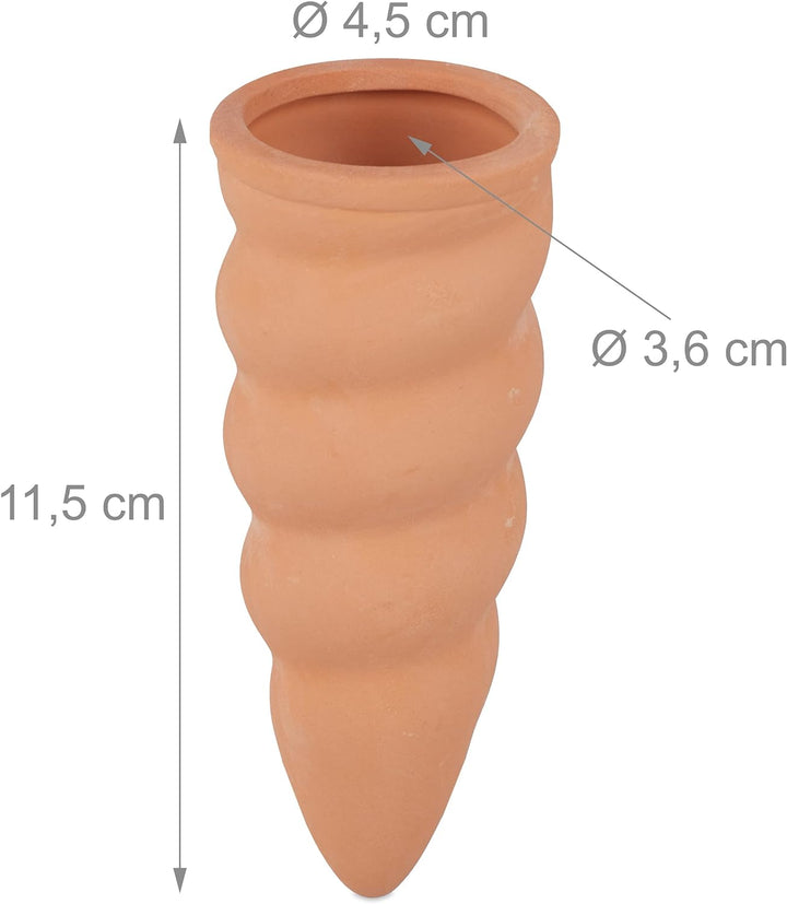 Relaxdays 12 x Tonkegel Bewässerung, Bewässerungshilfe Pflanzen, für 1,5 L Flaschen, Giesshilfe, HxD