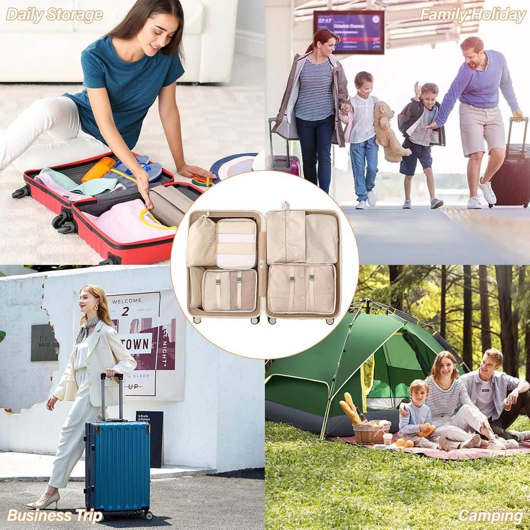 Koffer Organizer Set,10 Stück Packing Cubes, Packwürfel, Reise Gadgets, Kleidertaschen, Schuhbeutel
