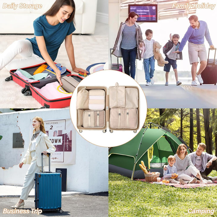 Koffer Organizer Set,10 Stück Packing Cubes, Packwürfel, Reise Gadgets, Kleidertaschen, Schuhbeutel