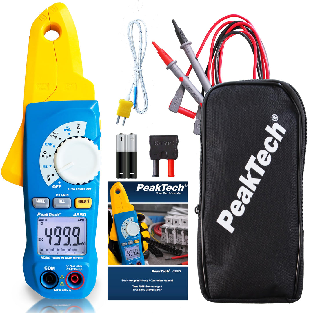 PeakTech 4350 – True RMS Stromzange 80A AC/DC, Digital Multimeter, Zangenmessgerät, Strommesszange,