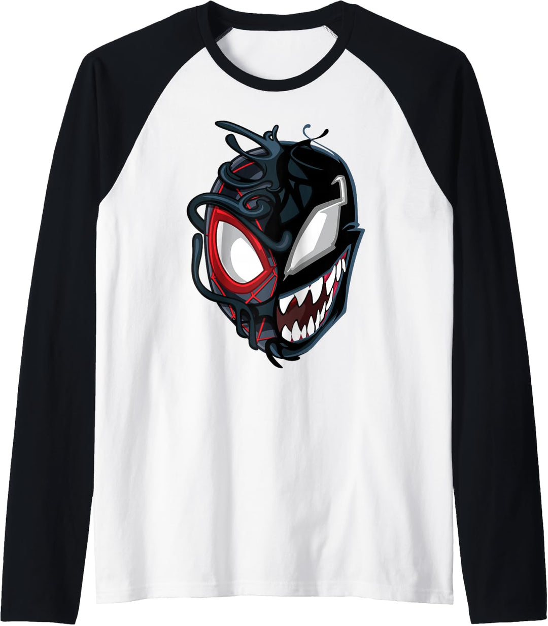 Marvel Spider-Man Venom Miles Split Face Raglan