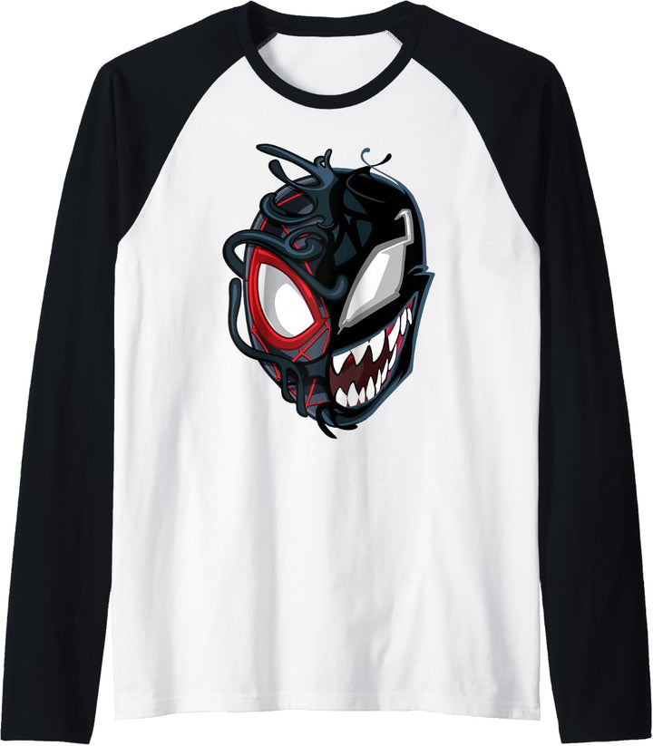 Marvel Spider-Man Venom Miles Split Face Raglan