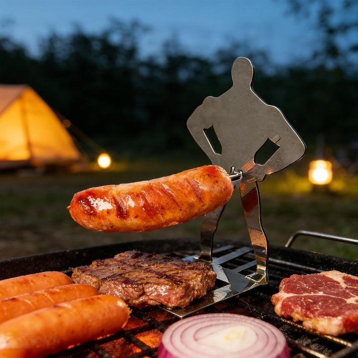Grillmännchen für Wurst | 4 Stück Würstchenhalter Grill Männchen | Bratwurst Halter | Hot Dog Halter