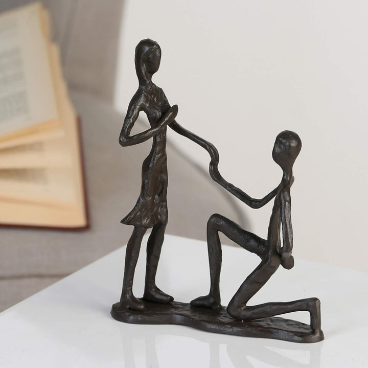 Casablanca - Design-Skulptur Marry Me - aus Eisen - brüniert H 17 cm