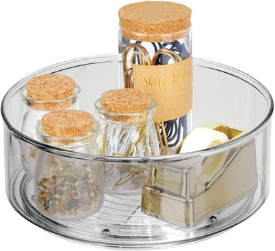 mDesign 4er Set Lazy Susan Ordnungssystem für den Schreibtisch – praktischer Schreibtischorganizer m