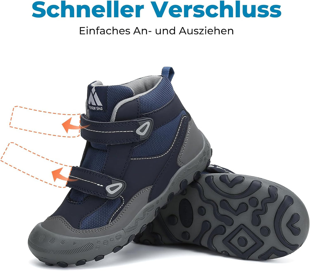 Mishansha Kinder Wanderschuhe Trekking Wanderstiefel Outdoor Trekkingschuhe 27 EU Signalblau, 27 EU