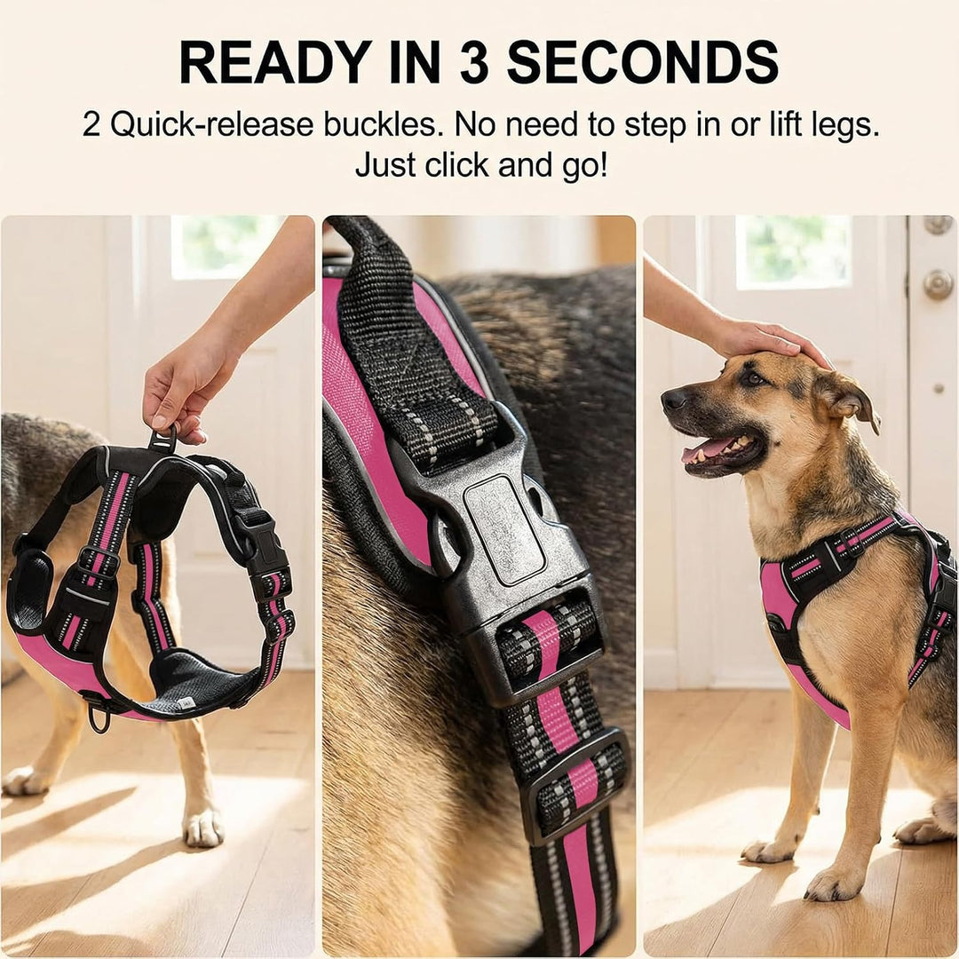 Hundegeschirr mit Griff, atmungsaktives Brustgeschirr mit Reflexstreifen, sicheres Zuggeschirr ohne