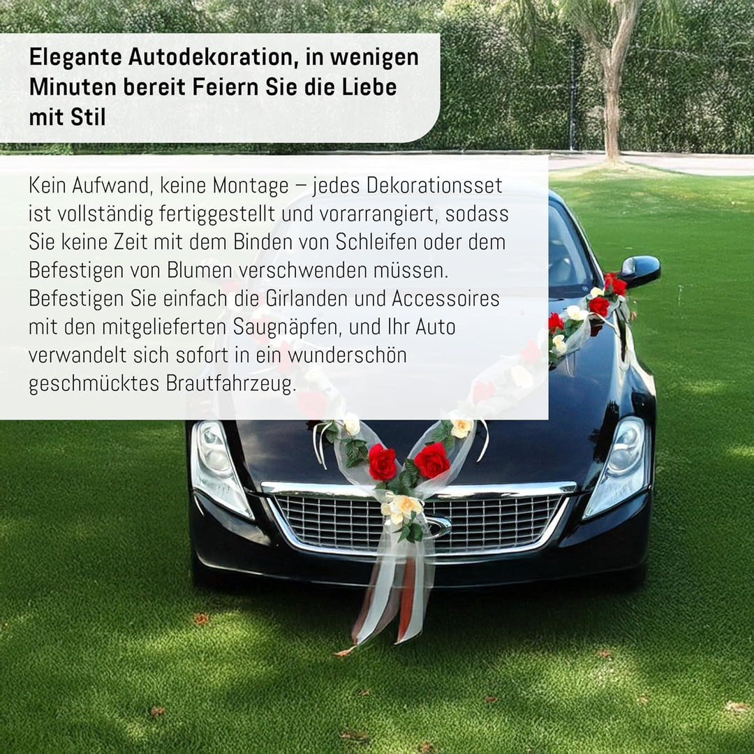 Rosen Girlande Braut Paar Rose Deko Dekoration Autoschmuck Hochzeit Car Auto Wedding ®Auto-schmuck D