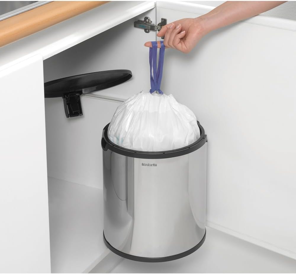 Brabantia 262203 Einbaueimer Built in bin 15 L brilliant steel, Brilliant Steel