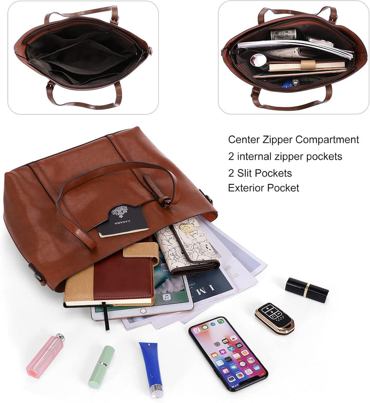 HAWEE Damen Crossbody Handtasche Grosse Shopper Umhängetasche Kunstleder Tote Schultertasche Mode He