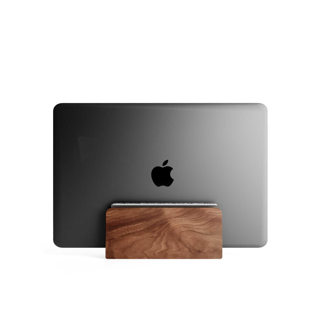 Raico Vertikaler Laptop-Ständer, hochwertige MacBook-Dockingstation aus Walnussholz (Walnussholz, Si
