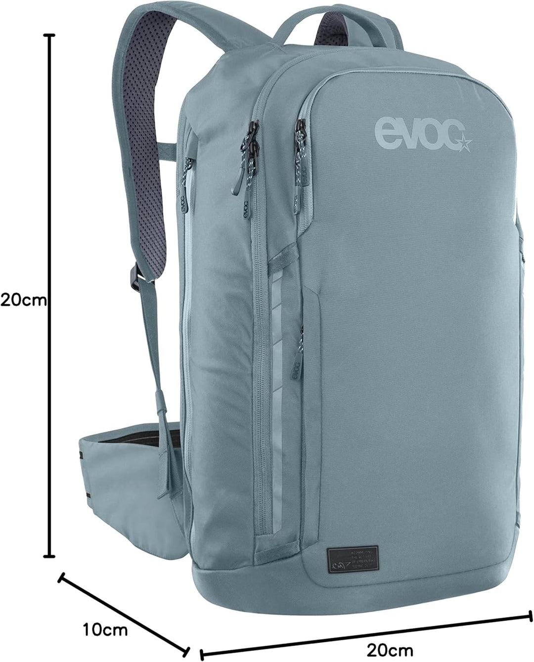 EVOC COMMUTE PRO 22 Rucksack (Fahrradrucksack, inkl. Rückenprotektor, recyceltes Polyester, Fahrradz