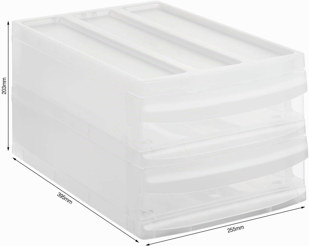 Rotho Systemix Schubladenbox mit 2 Schüben, Kunststoff (PP) BPA-frei, transparent, M Duo (39.5 x 25.