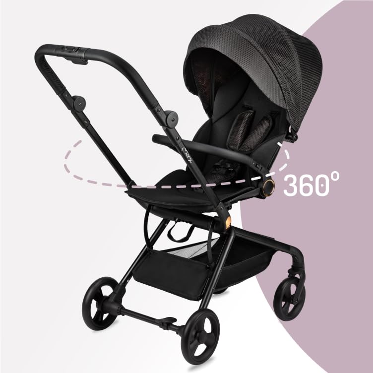 MoMi Kinderwagen ADELLE ab 6. Monat (bis 22 kg), klappbarer Buggy mit 360°-Sitz und 5-Punkt-Sicherhe