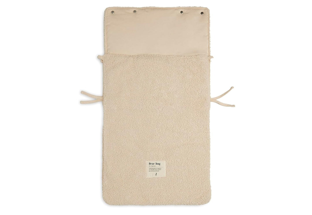 Jollein Fusssack Boucle Naturel - Teddy - Für Babyschale Kinderautositz Gruppe 0+ und Kinderwagen -