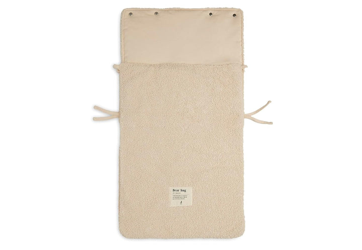 Jollein Fusssack Boucle Naturel - Teddy - Für Babyschale Kinderautositz Gruppe 0+ und Kinderwagen -