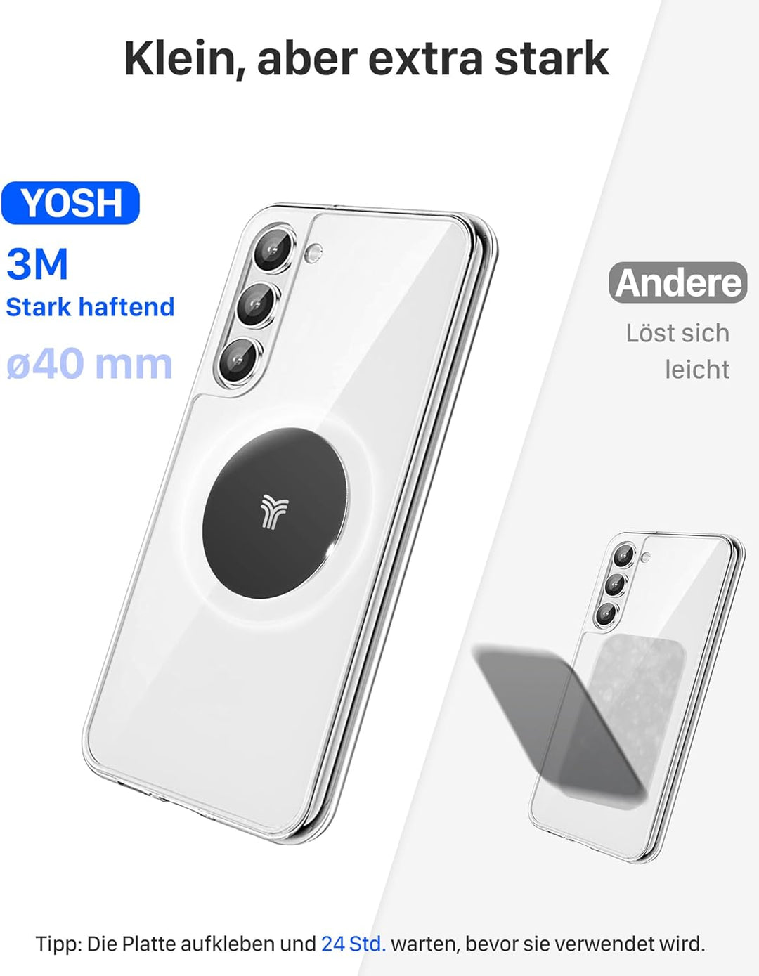 YOSH Handyhalterung Auto Magnet Lüftung, Magnetische für Lüftungsgitter, Ultra-Kompakt Handyhalter A
