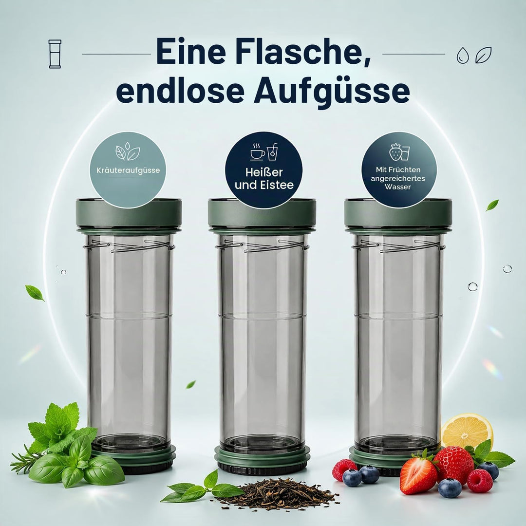 VIVA Recharge Thermobecher to go, Edelstahl, Tee-Sieb, 0,46 l, Mint | Doppelwandig isolierter Edelst